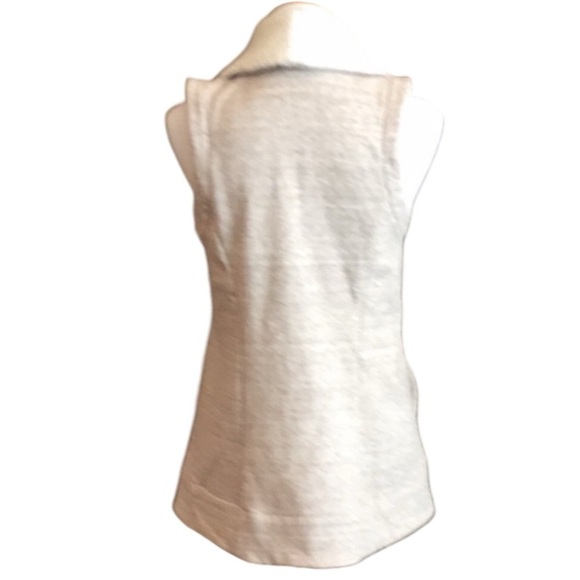 ATHLETA Apres Anything Open Front Cotton Sherpa Vest in Heathered Tan/Cream XS - Picture 3 of 7